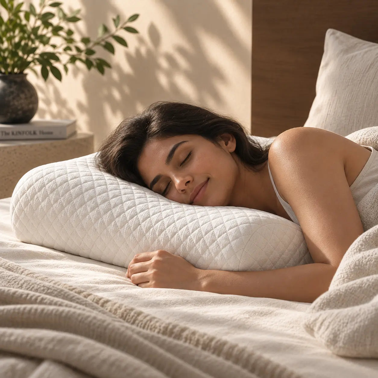 Side sleepers with the Nidra pillow